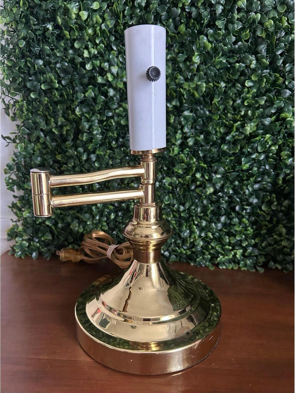 Vintage Brass Swing Arm Table Lamp Adjustable MCM Desk Reading Light